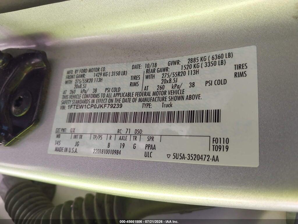1FTEW1CP0JKF79239 2018 FORD F-150 photo no. 9
