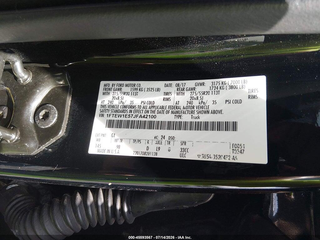 1FTEW1E57JFA42100 2018 FORD F-150 photo no. 9