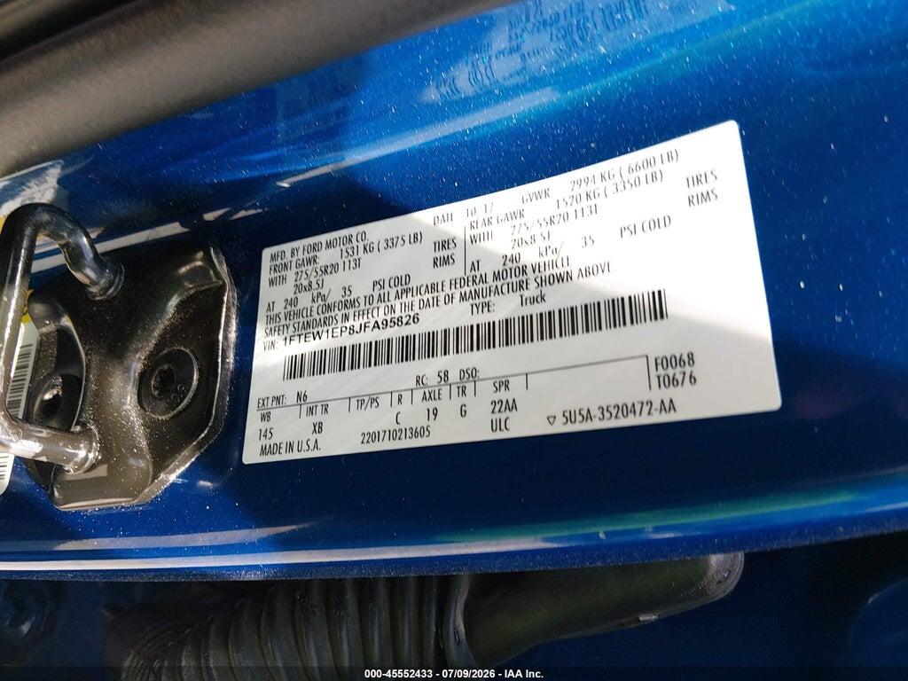 1FTEW1EP8JFA95826 2018 FORD F-150 photo no. 9