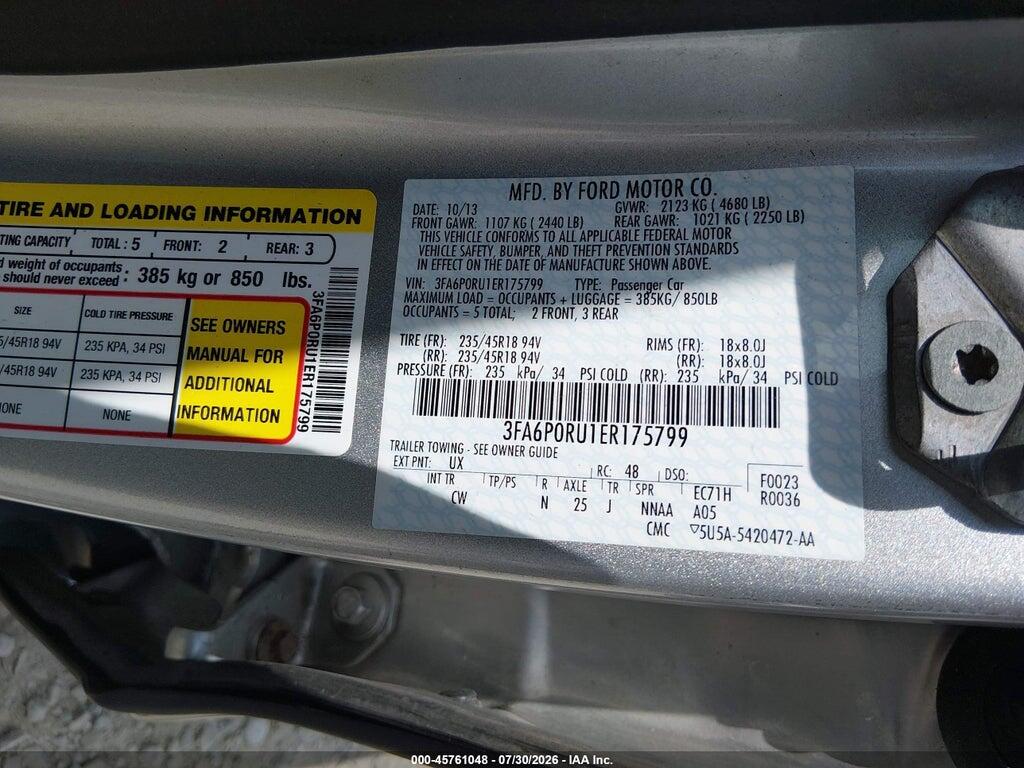 3FA6P0RU1ER175799 2014 FORD FUSION HYBRID photo no. 9