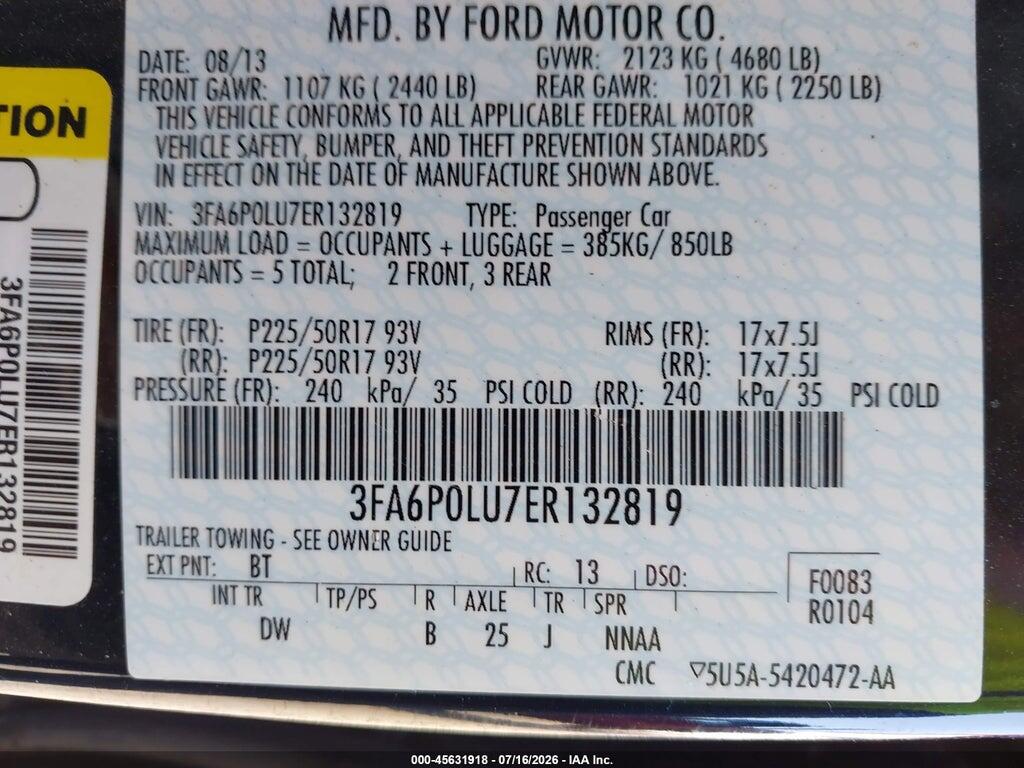 3FA6P0LU7ER132819 2014 FORD FUSION HYBRID photo no. 9