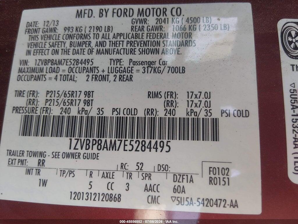1ZVBP8AM7E5284495 2014 FORD MUSTANG photo no. 9
