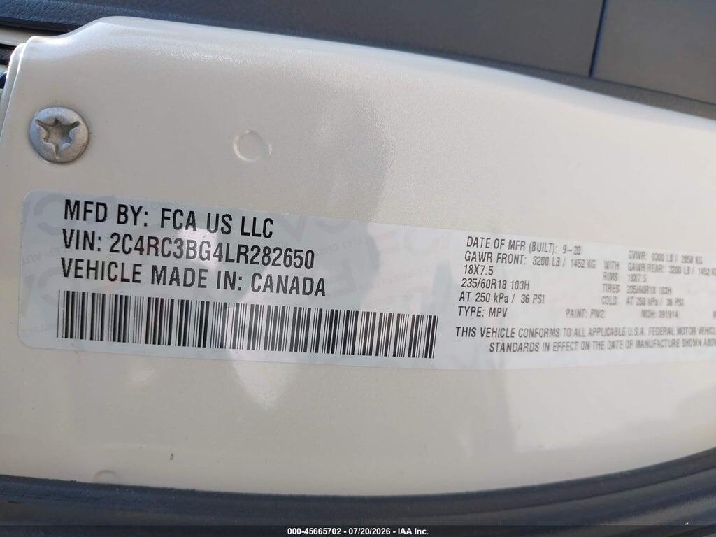 2C4RC3BG4LR282650 2020 CHRYSLER PACIFICA photo no. 9