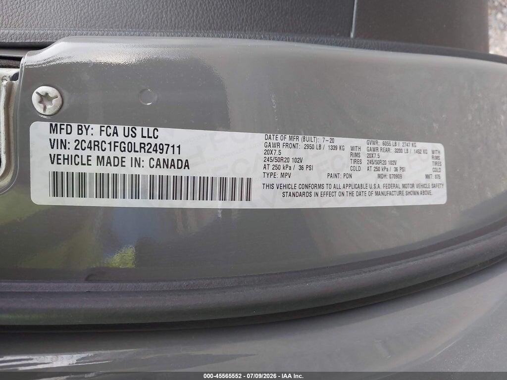 2C4RC1FG0LR249711 2020 CHRYSLER PACIFICA photo no. 9