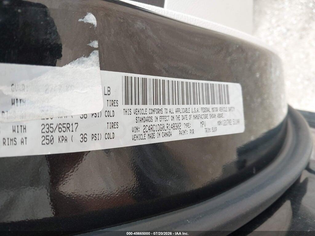 2C4RC1DG0LR148302 2020 CHRYSLER VOYAGER photo no. 9