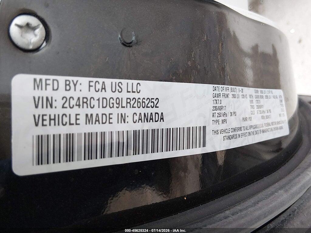 2C4RC1DG9LR266252 2020 CHRYSLER VOYAGER photo no. 9