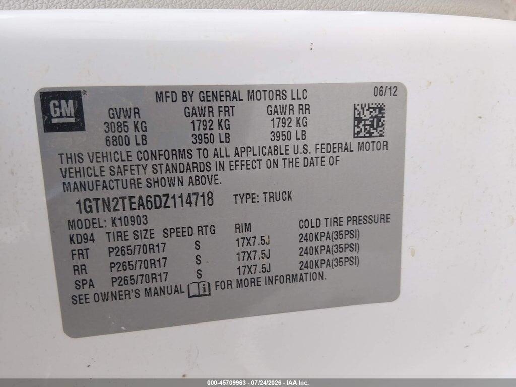 1GTN2TEA6DZ114718 2013 GMC SIERRA 1500 photo no. 9