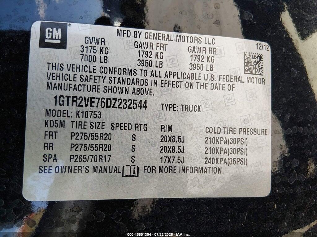 1GTR2VE76DZ232544 2013 GMC SIERRA 1500 photo no. 9