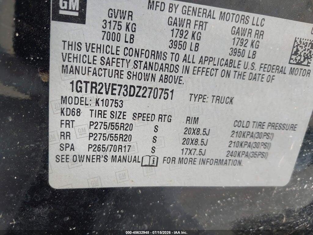 1GTR2VE73DZ270751 2013 GMC SIERRA 1500 photo no. 9