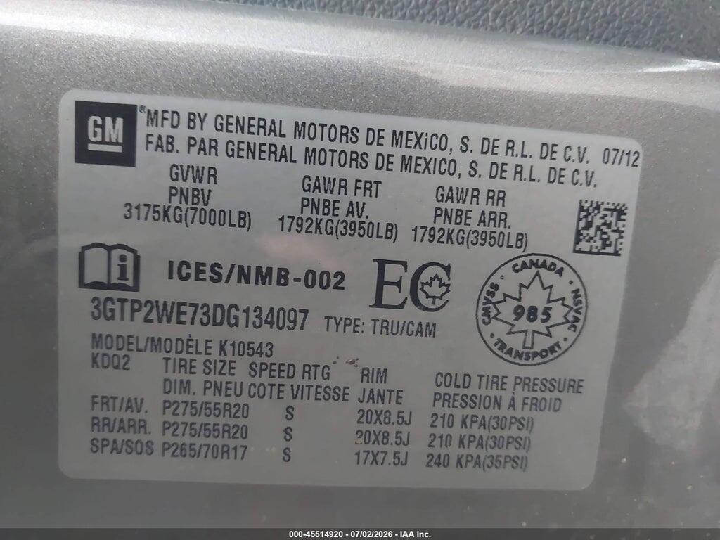 3GTP2WE73DG134097 2013 GMC SIERRA 1500 photo no. 9