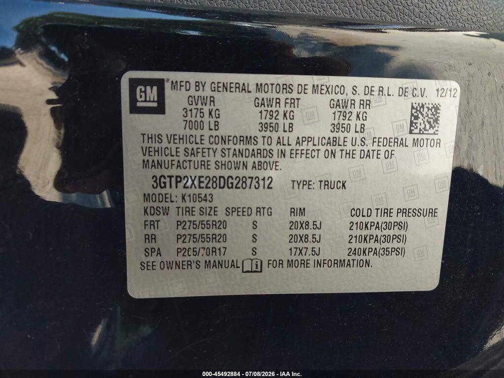 3GTP2XE28DG287312 2013 GMC SIERRA 1500 photo no. 9