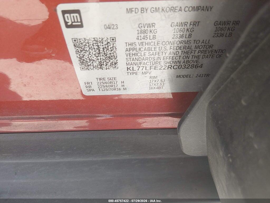 KL77LFE22RC032864 2024 CHEVROLET TRAX photo no. 9