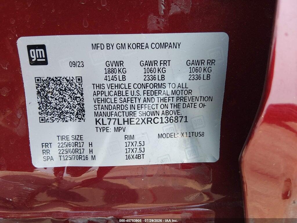 KL77LHE2XRC136871 2024 CHEVROLET TRAX photo no. 9