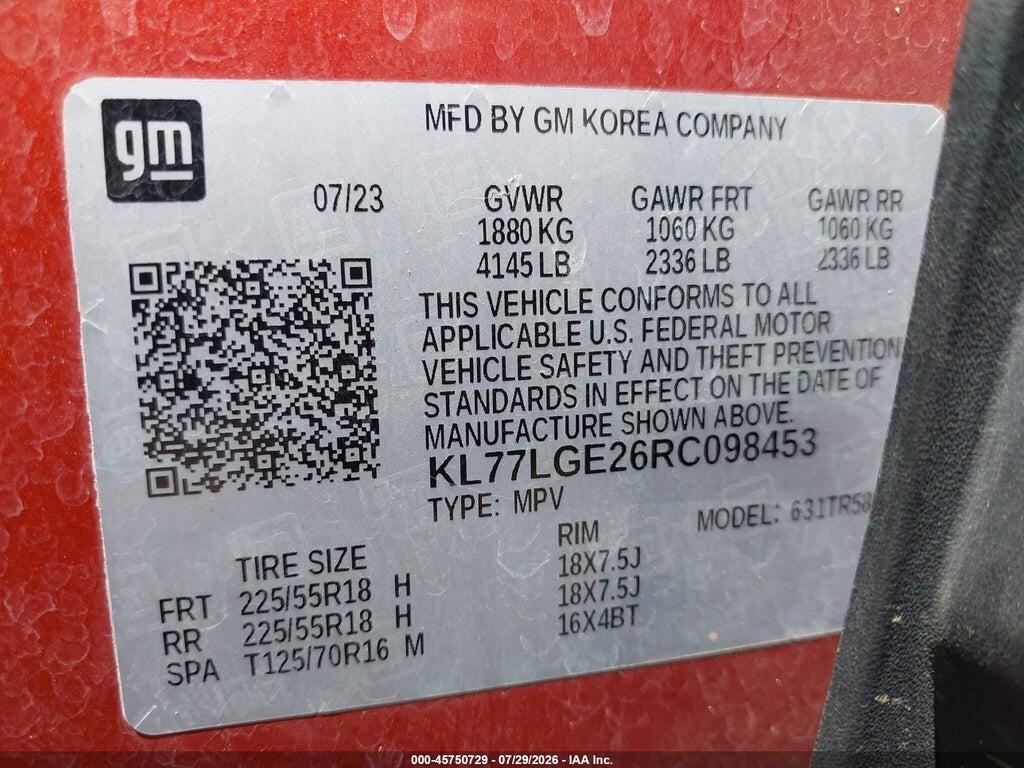 KL77LGE26RC098453 2024 CHEVROLET TRAX photo no. 9