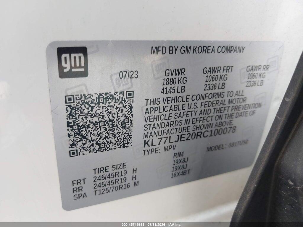 KL77LJE20RC100078 2024 CHEVROLET TRAX photo no. 9