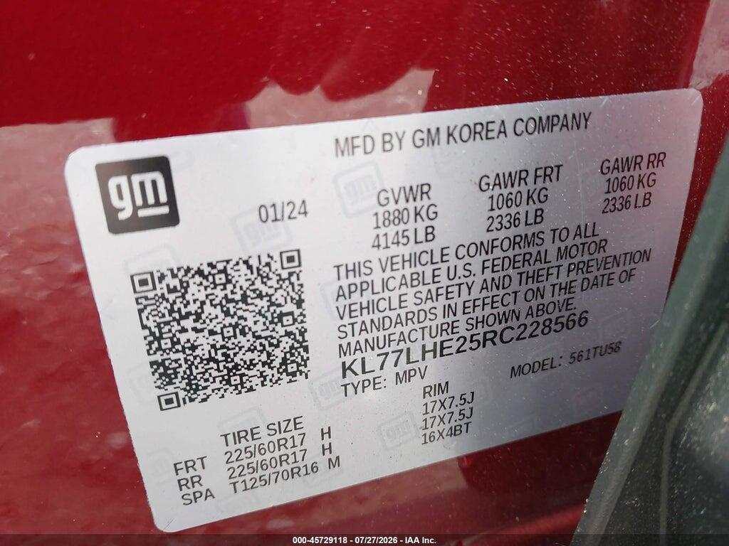 KL77LHE25RC228566 2024 CHEVROLET TRAX photo no. 9