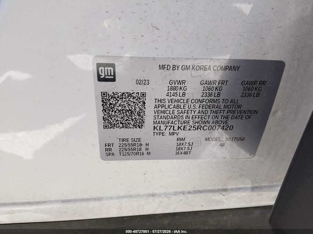 KL77LKE25RC007420 2024 CHEVROLET TRAX photo no. 9