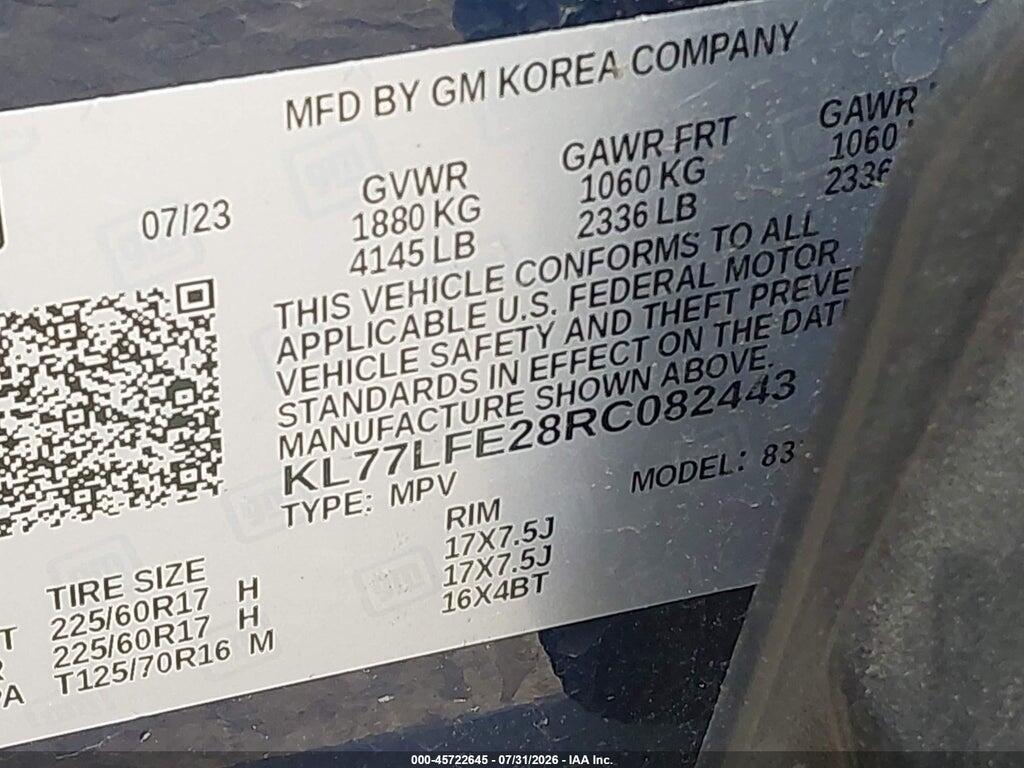 KL77LFE28RC082443 2024 CHEVROLET TRAX photo no. 9