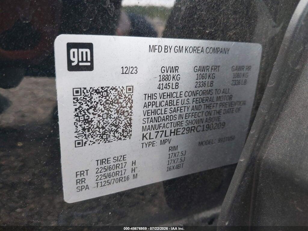 KL77LHE29RC190209 2024 CHEVROLET TRAX photo no. 9