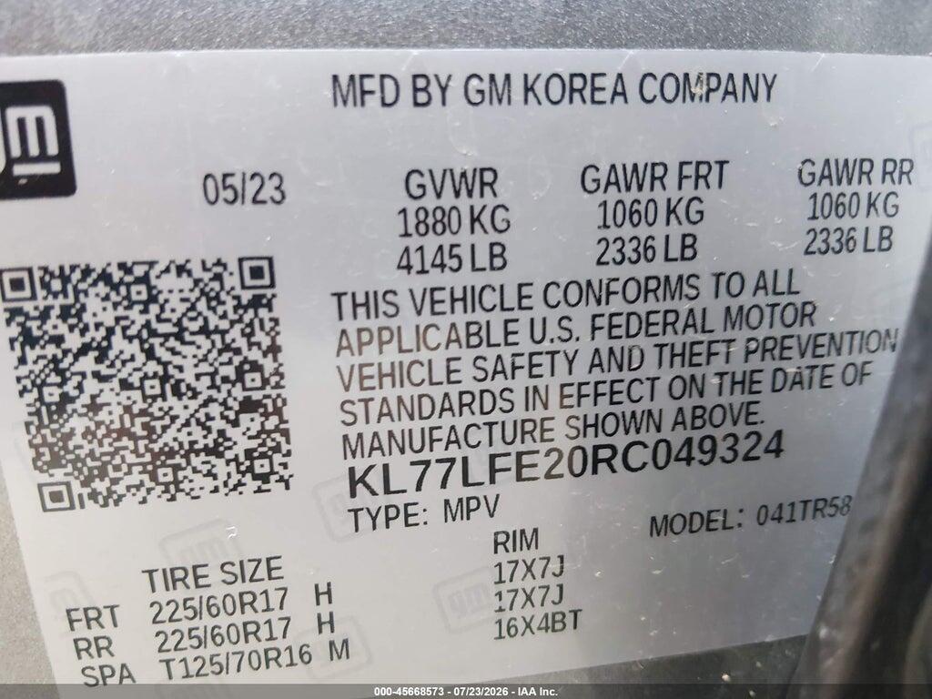 KL77LFE20RC049324 2024 CHEVROLET TRAX photo no. 9