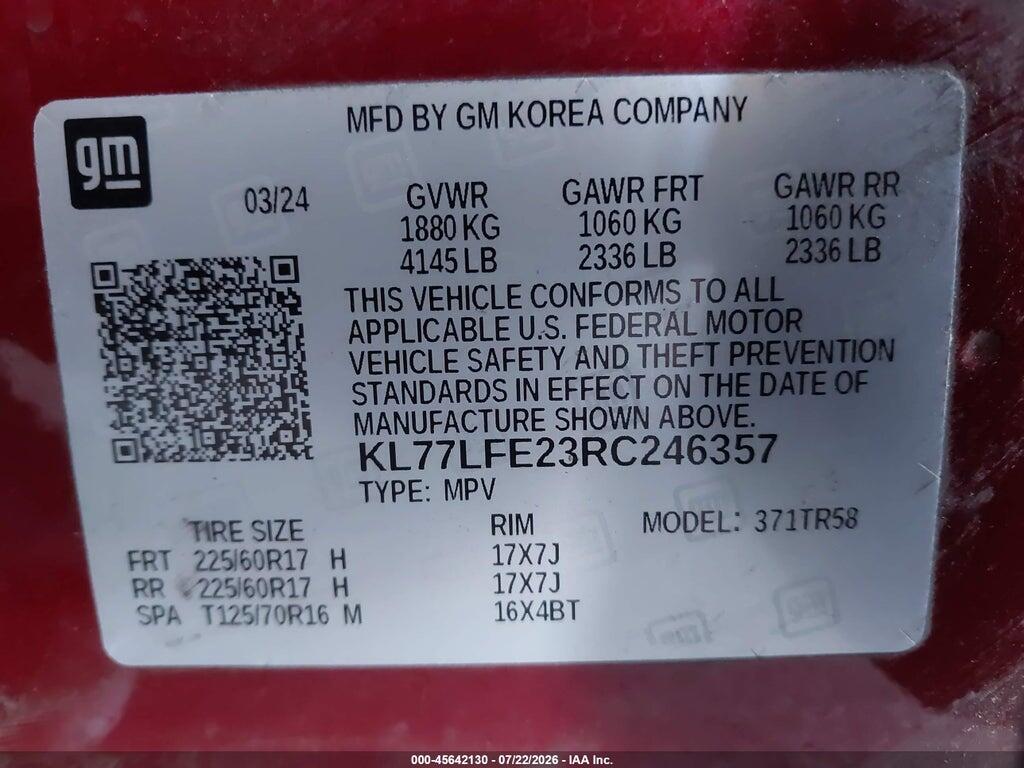 KL77LFE23RC246357 2024 CHEVROLET TRAX photo no. 9