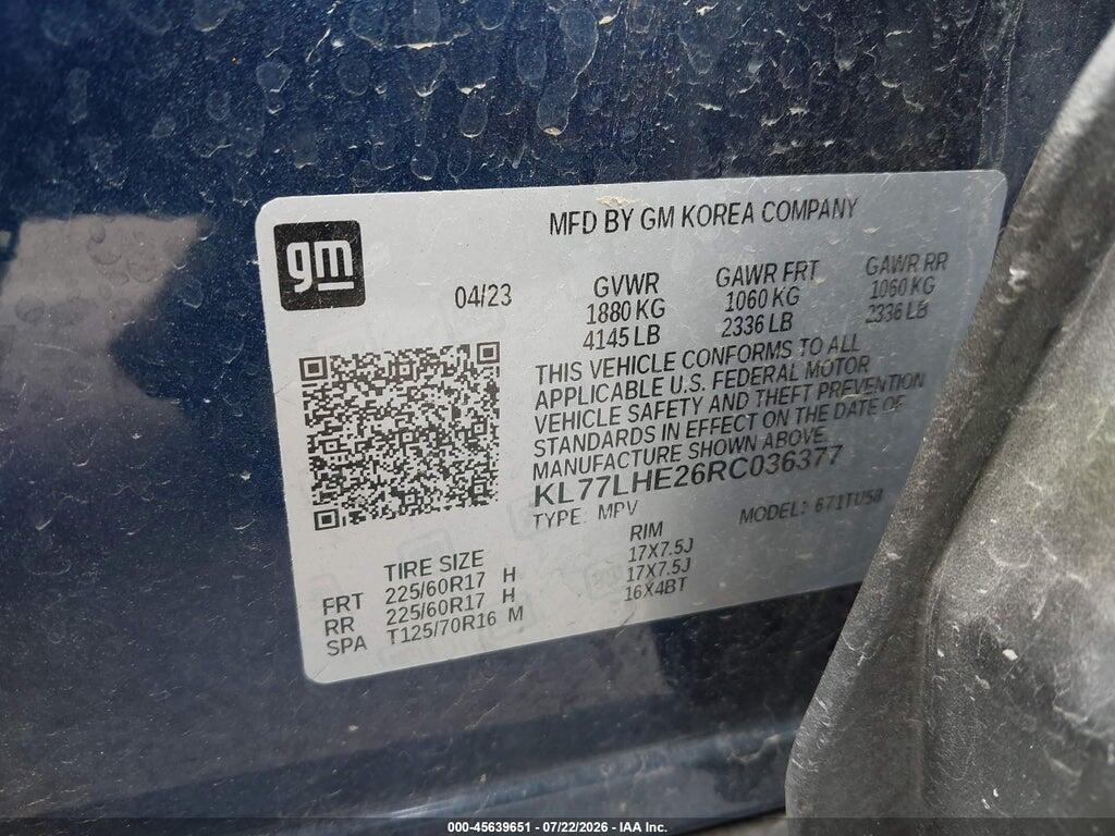 KL77LHE26RC036377 2024 CHEVROLET TRAX photo no. 9