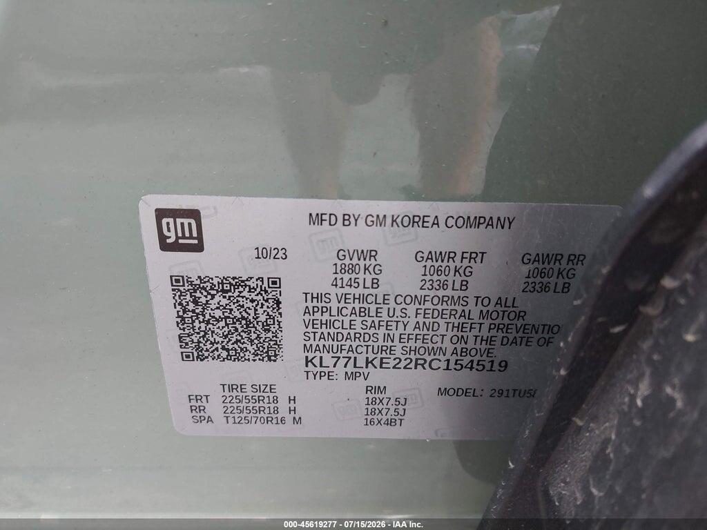 KL77LKE22RC154519 2024 CHEVROLET TRAX photo no. 9