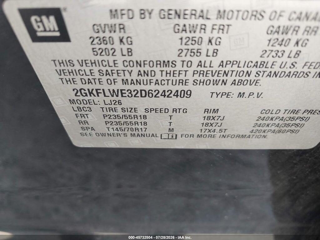 2GKFLWE32D6242409 2013 GMC TERRAIN photo no. 9