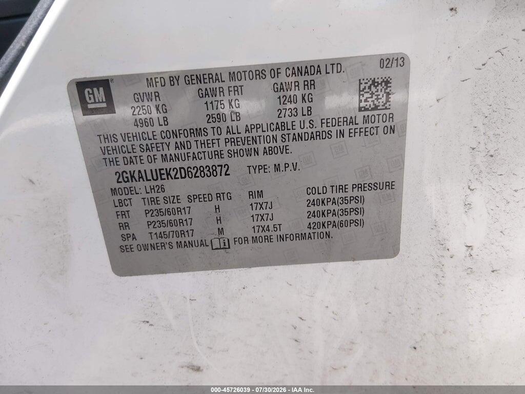 2GKALUEK2D6283872 2013 GMC TERRAIN photo no. 9