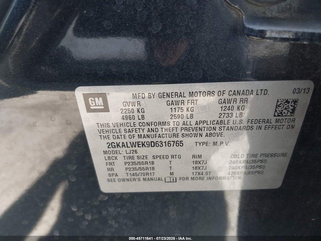 2GKALWEK9D6316765 2013 GMC TERRAIN photo no. 11