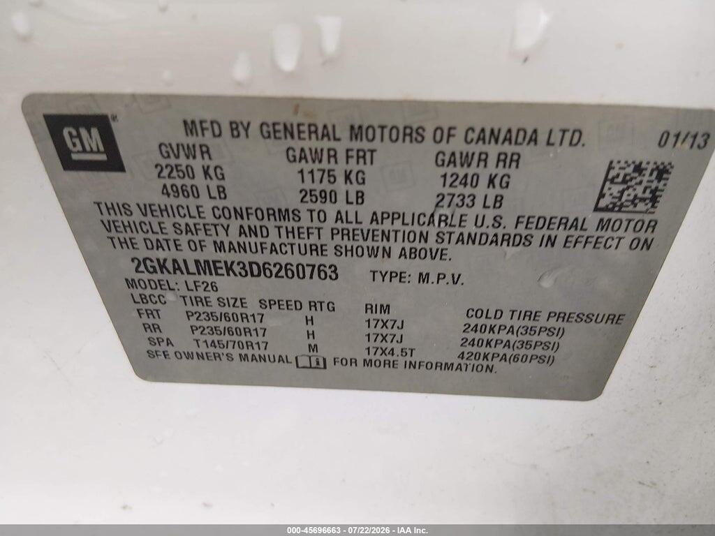 2GKALMEK3D6260763 2013 GMC TERRAIN photo no. 9