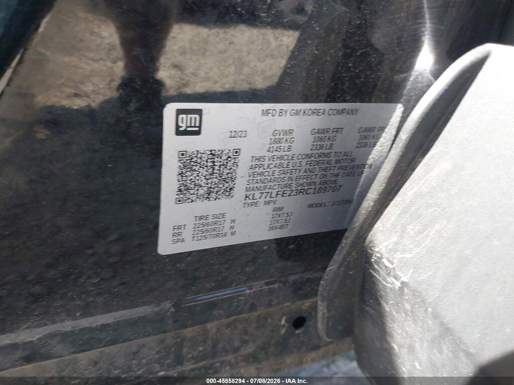 KL77LFE23RC189707 2024 CHEVROLET TRAX photo no. 9
