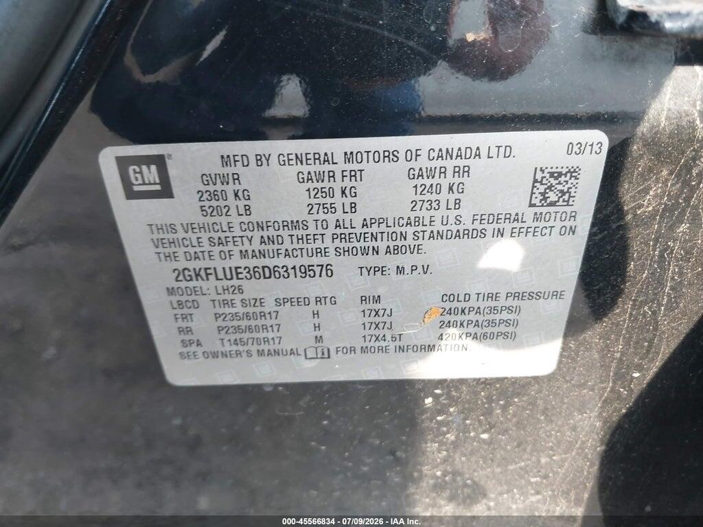 2GKFLUE36D6319576 2013 GMC TERRAIN photo no. 9