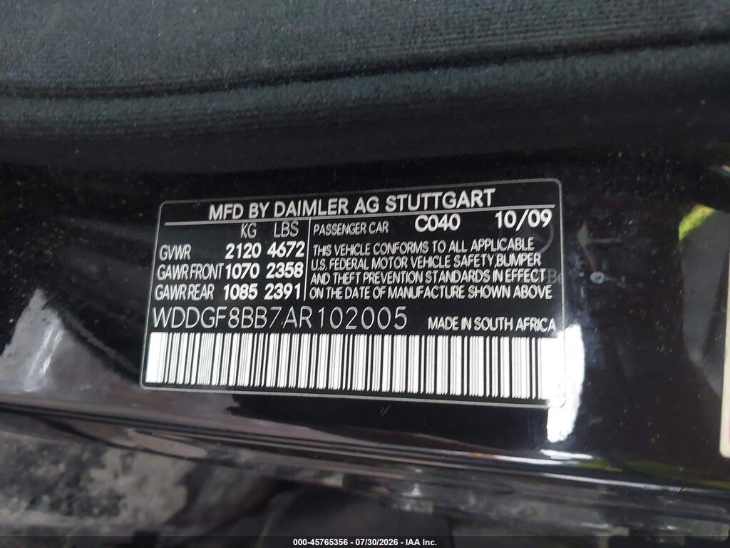 WDDGF8BB7AR102005 2010 MERCEDES-BENZ C 300 photo no. 9