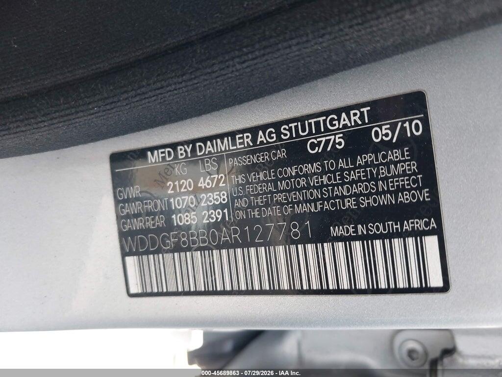 WDDGF8BB0AR127781 2010 MERCEDES-BENZ C 300 photo no. 9