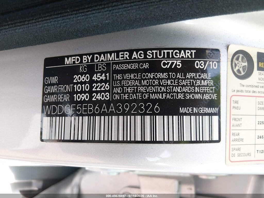 WDDGF5EB6AA392326 2010 MERCEDES-BENZ C 300 photo no. 9