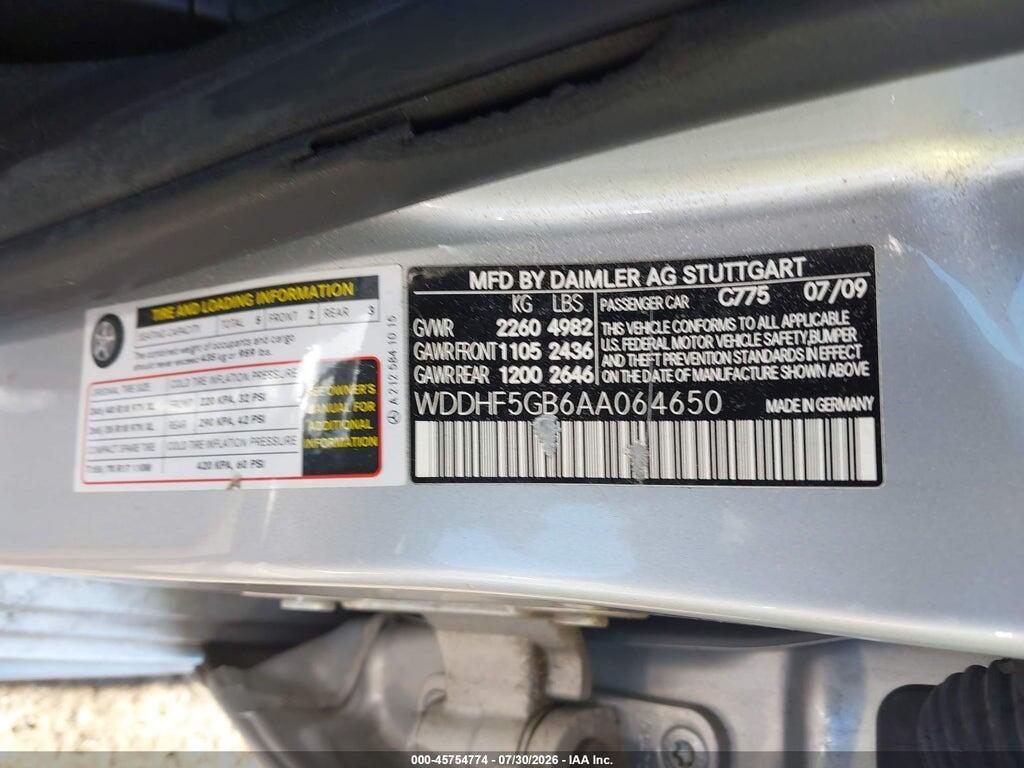 WDDHF5GB6AA064650 2010 MERCEDES-BENZ E 350 photo no. 9
