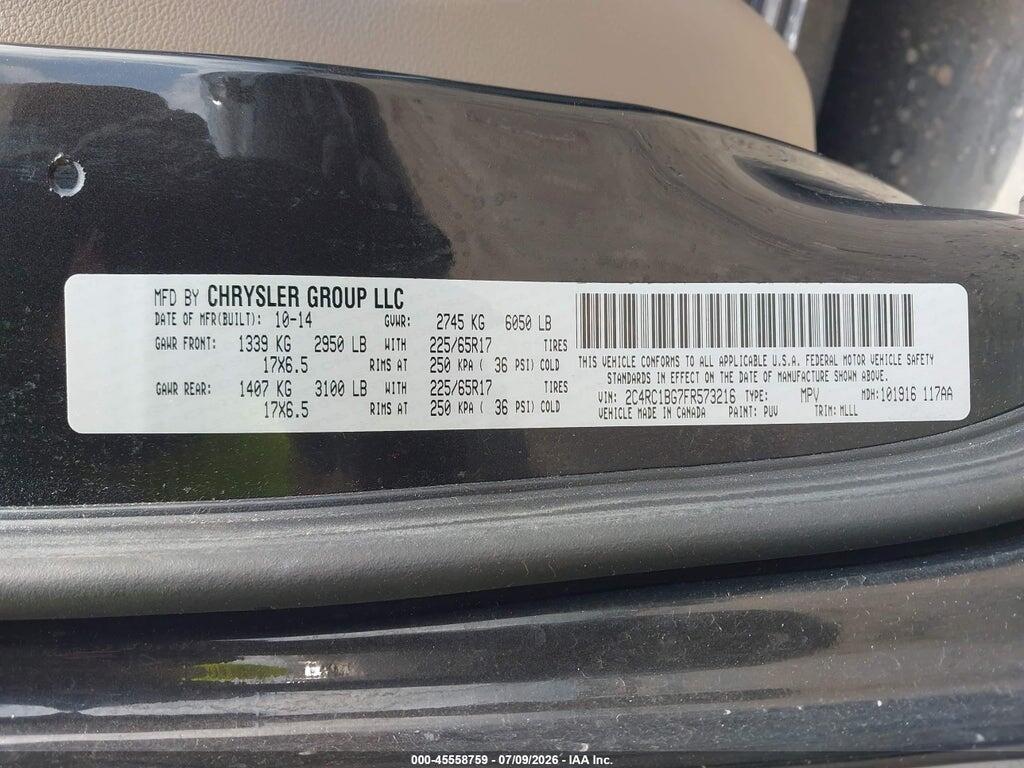 2C4RC1BG7FR573216 2015 CHRYSLER TOWN & COUNTRY photo no. 9