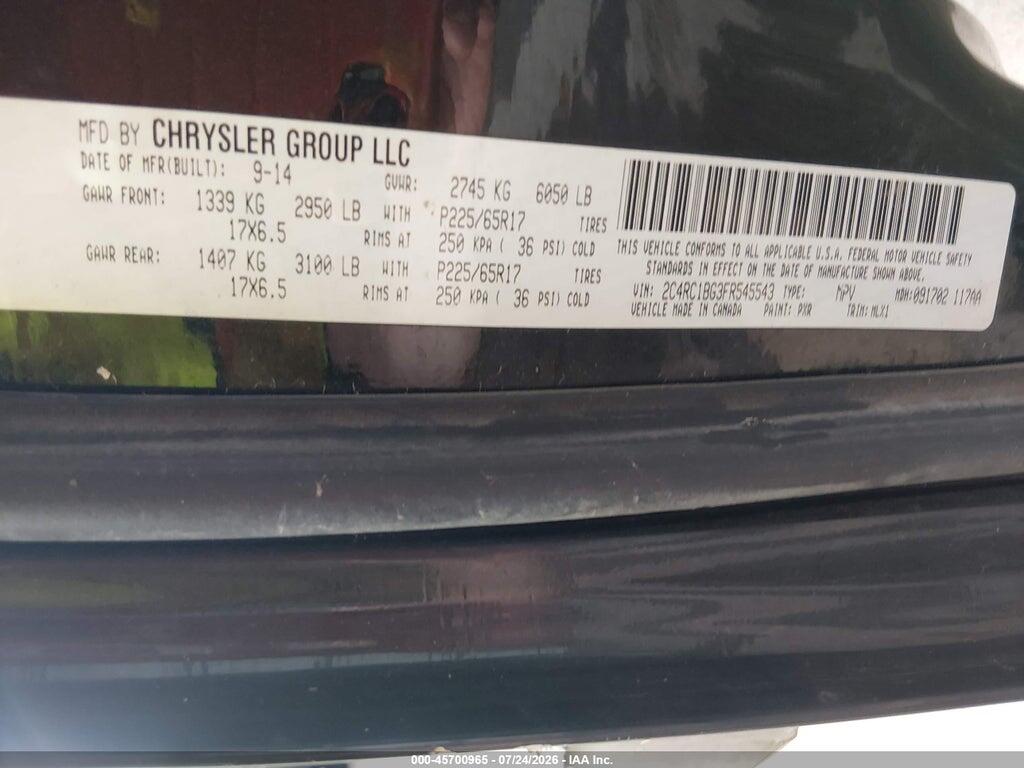 2C4RC1BG3FR545543 2015 CHRYSLER TOWN & COUNTRY photo no. 9