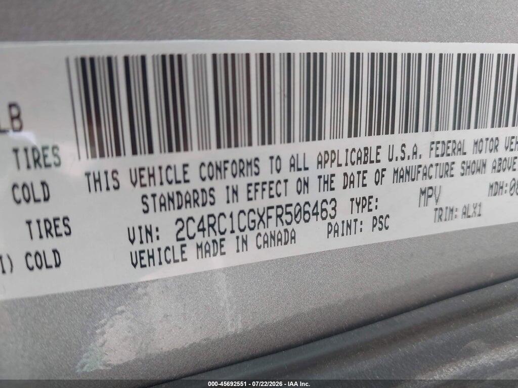 2C4RC1CGXFR506463 2015 CHRYSLER TOWN & COUNTRY photo no. 9
