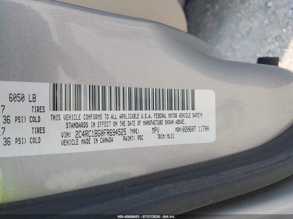 2C4RC1BG0FR694525 2015 CHRYSLER TOWN & COUNTRY photo no. 9