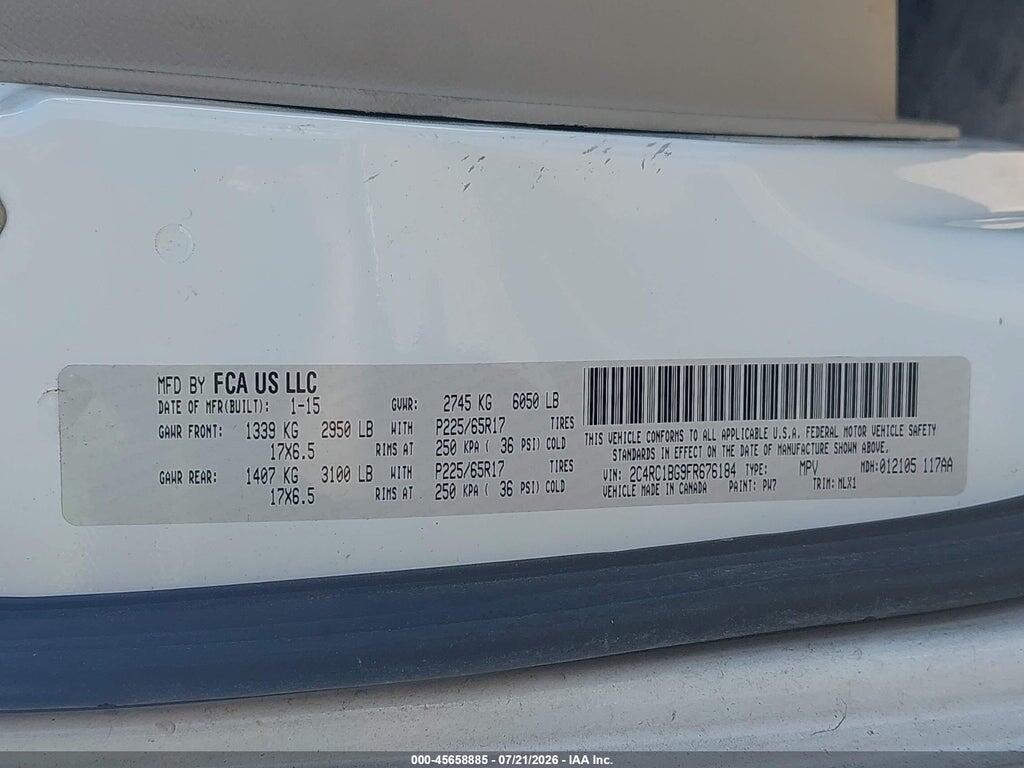 2C4RC1BG9FR676184 2015 CHRYSLER TOWN & COUNTRY photo no. 9