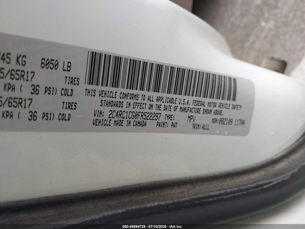 2C4RC1CG0FR522297 2015 CHRYSLER TOWN & COUNTRY photo no. 9