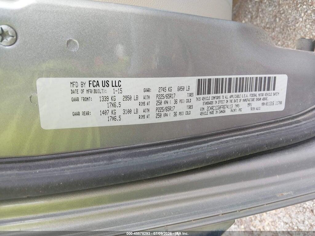 2C4RC1CG0FR674113 2015 CHRYSLER TOWN & COUNTRY photo no. 9