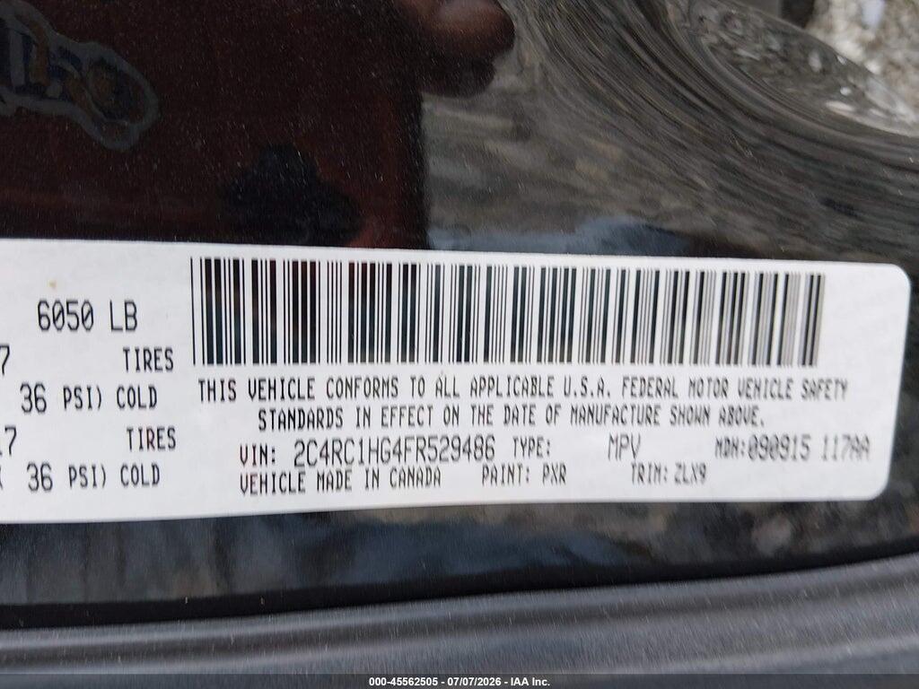2C4RC1HG4FR529486 2015 CHRYSLER TOWN & COUNTRY photo no. 9