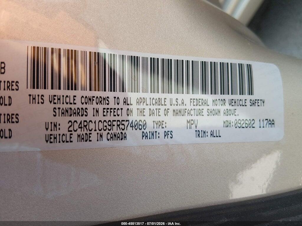 2C4RC1CG9FR574060 2015 CHRYSLER TOWN & COUNTRY photo no. 9