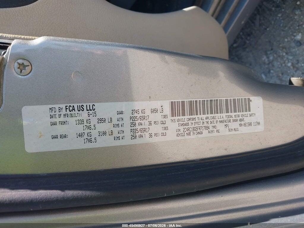 2C4RC1BG5FR717894 2015 CHRYSLER TOWN & COUNTRY photo no. 9