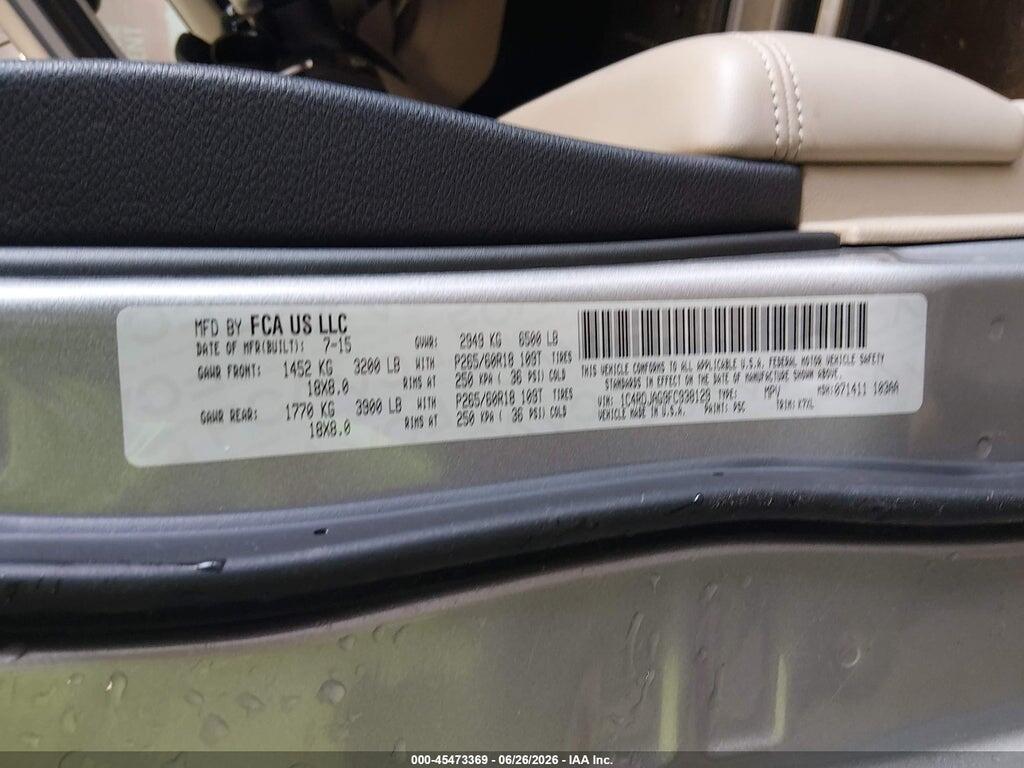 1C4RDJAG9FC938129 2015 DODGE DURANGO photo no. 9