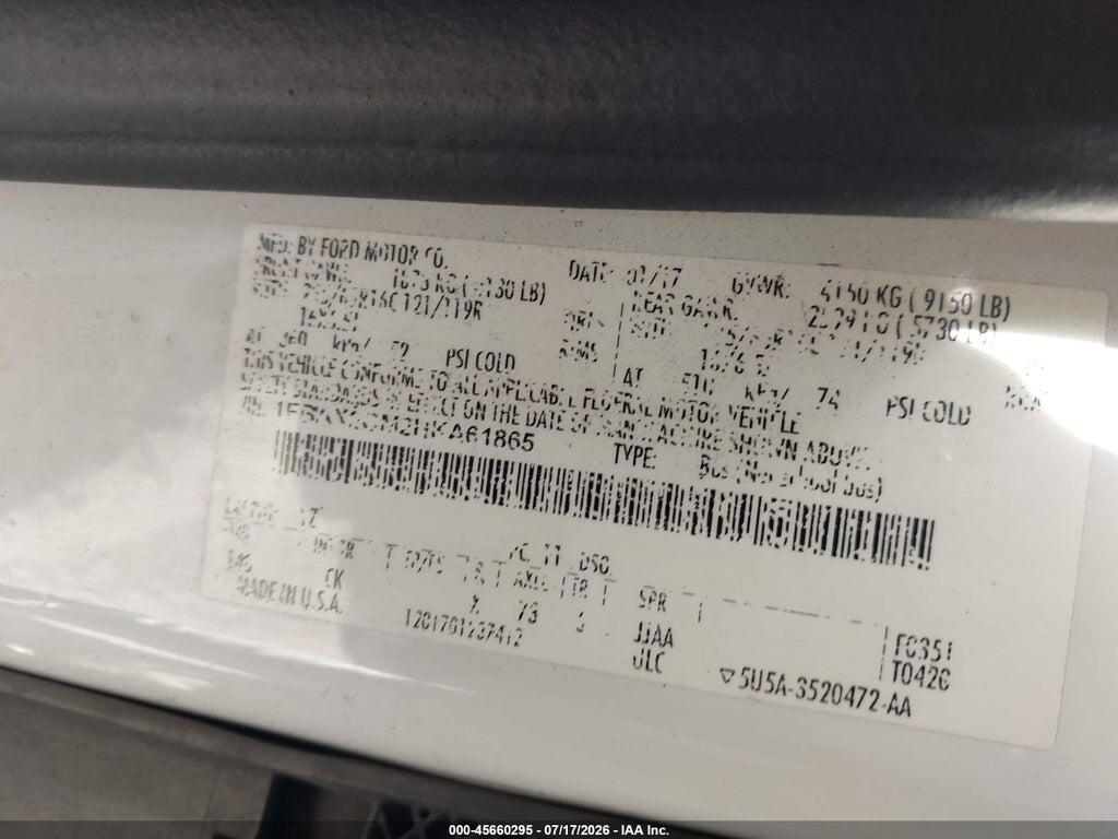 1FBAX2CM2HKA61865 2017 FORD TRANSIT-350 photo no. 9