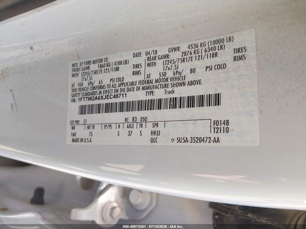 1FT7W2A6XJEC48711 2018 FORD F-250 photo no. 9